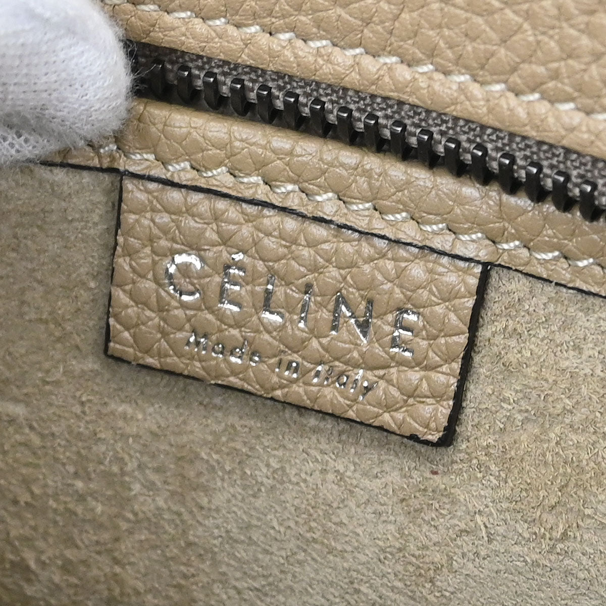 Celine Brown Leather Nano Luggage Tote Bag