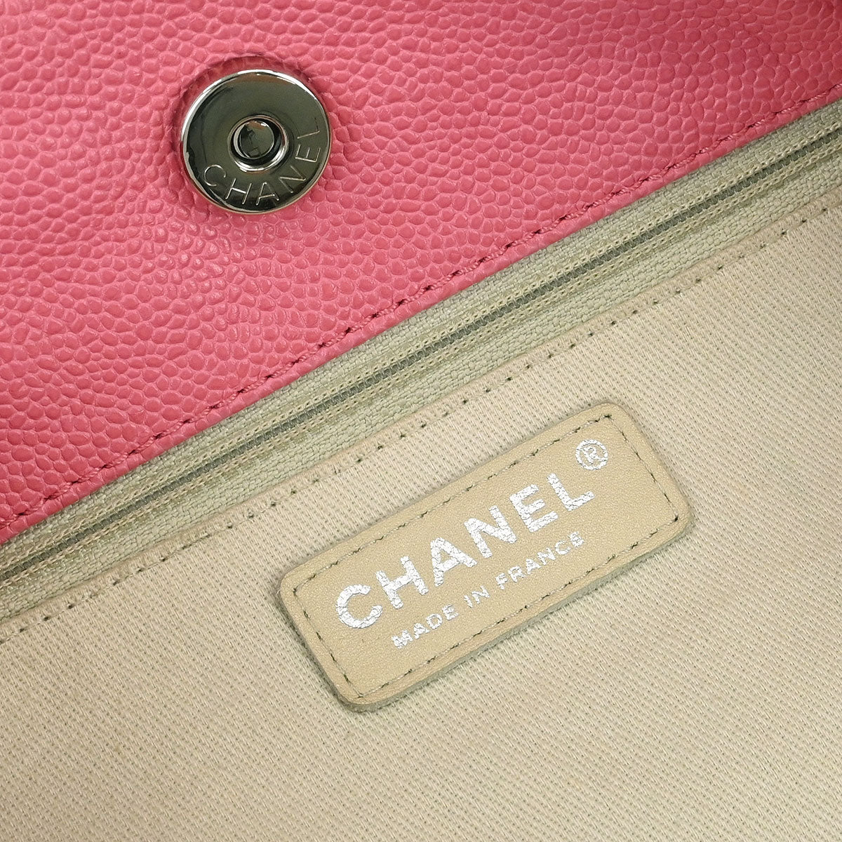 Chanel Pink Caviar Tote Drawstring Handbag