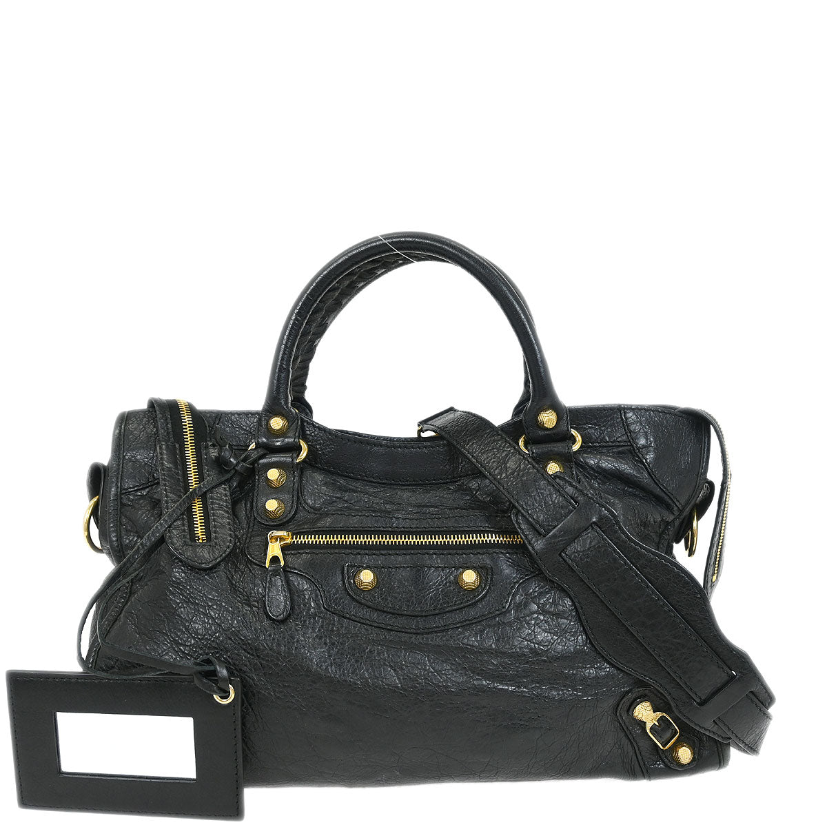 Balenciaga Black The Giant City 2way Shoulder Handbag