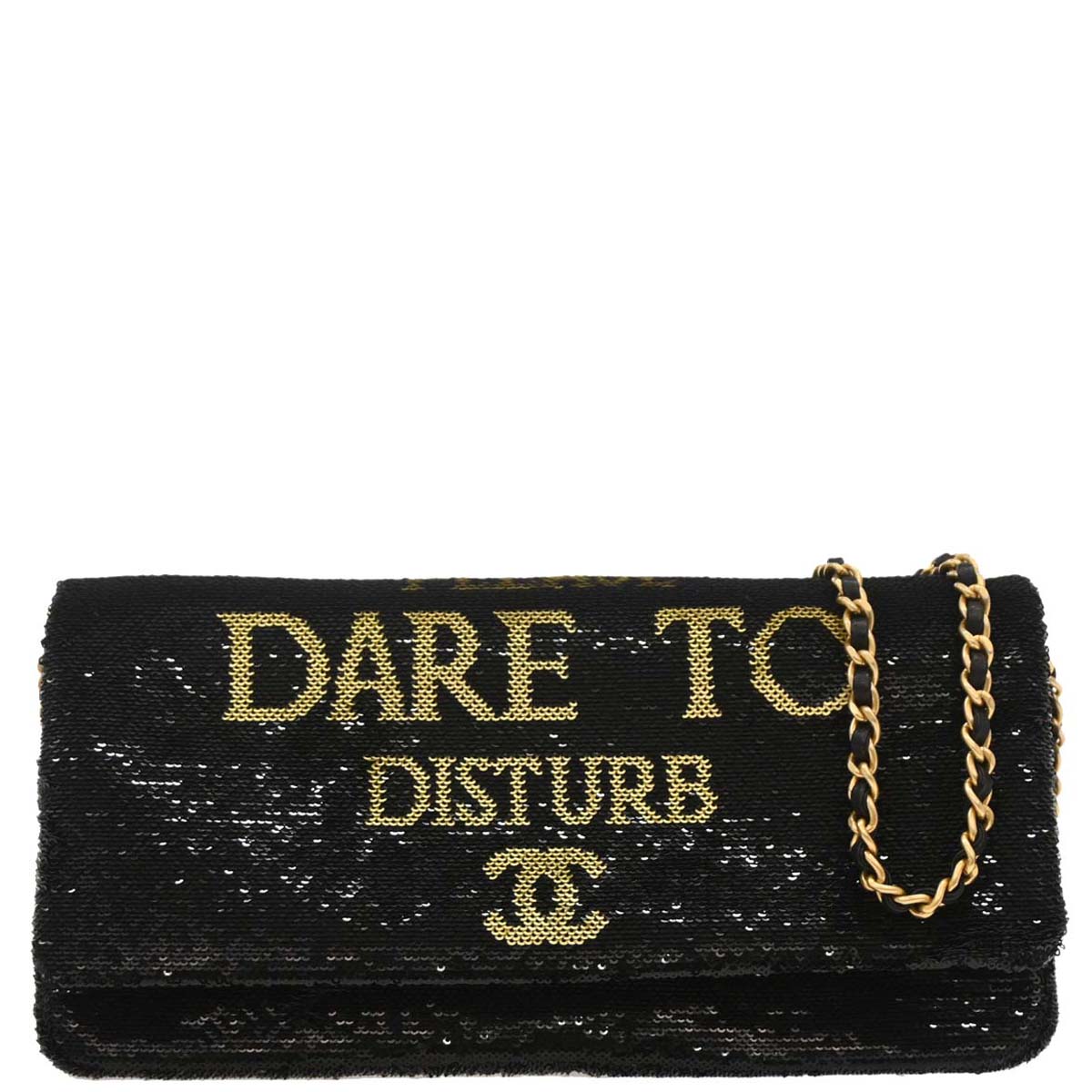 Chanel Black Sequins Dare To Disturb Shoulder Bag