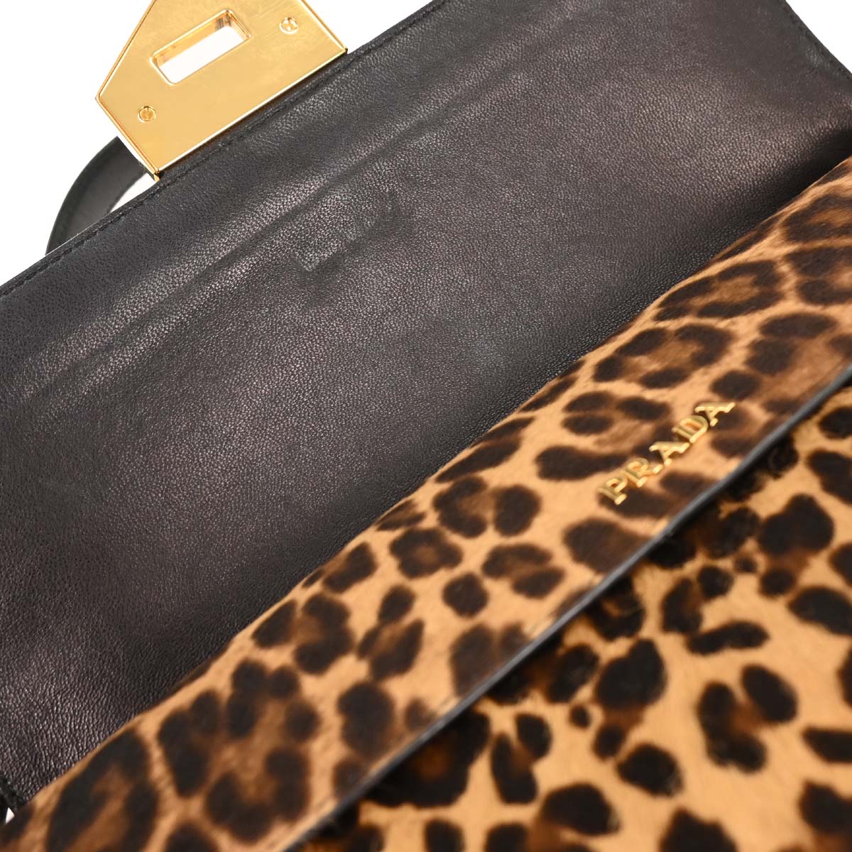 Prada * Brown Pony Hair Leopard Print Handbag