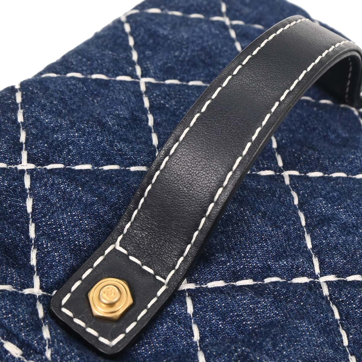 Chanel Blue Denim Vanity 2way Shoulder Handbag