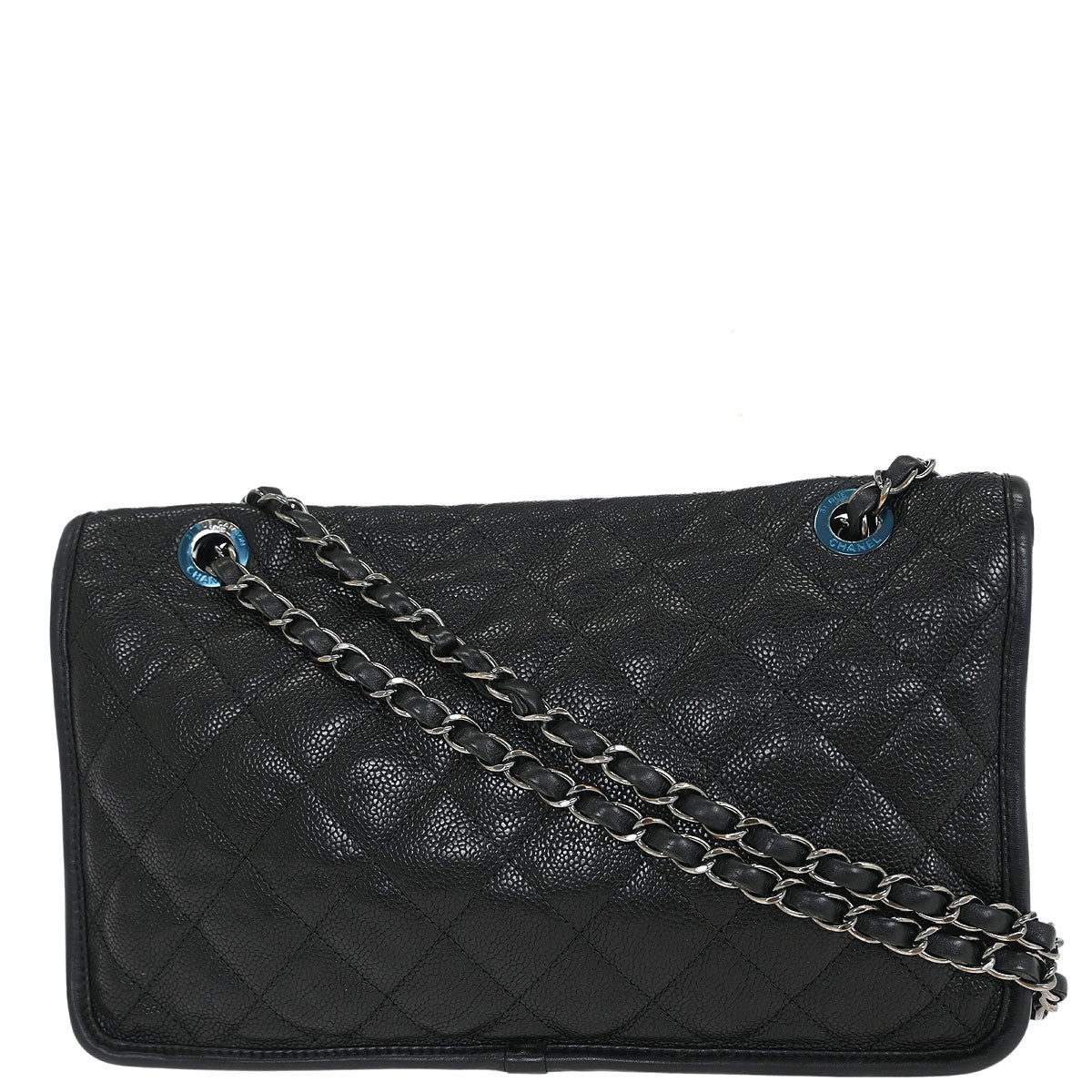 Chanel 2014-2015 Black Caviar French Riviera Shoulder Bag