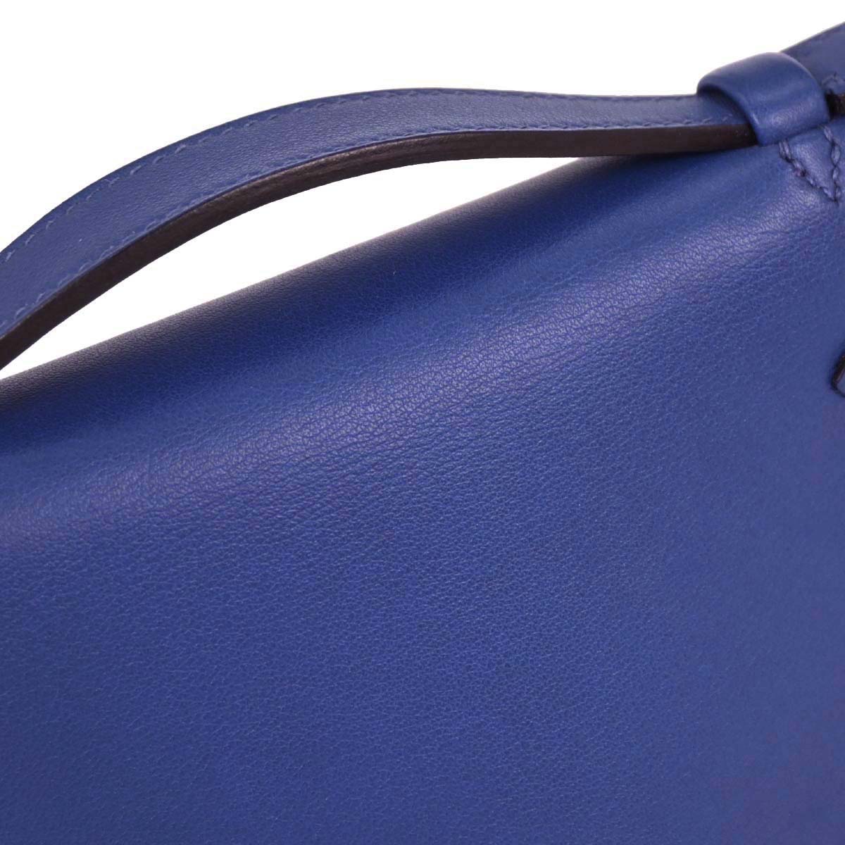 Hermes Blue Electric Swift Kelly Pochette Handbag