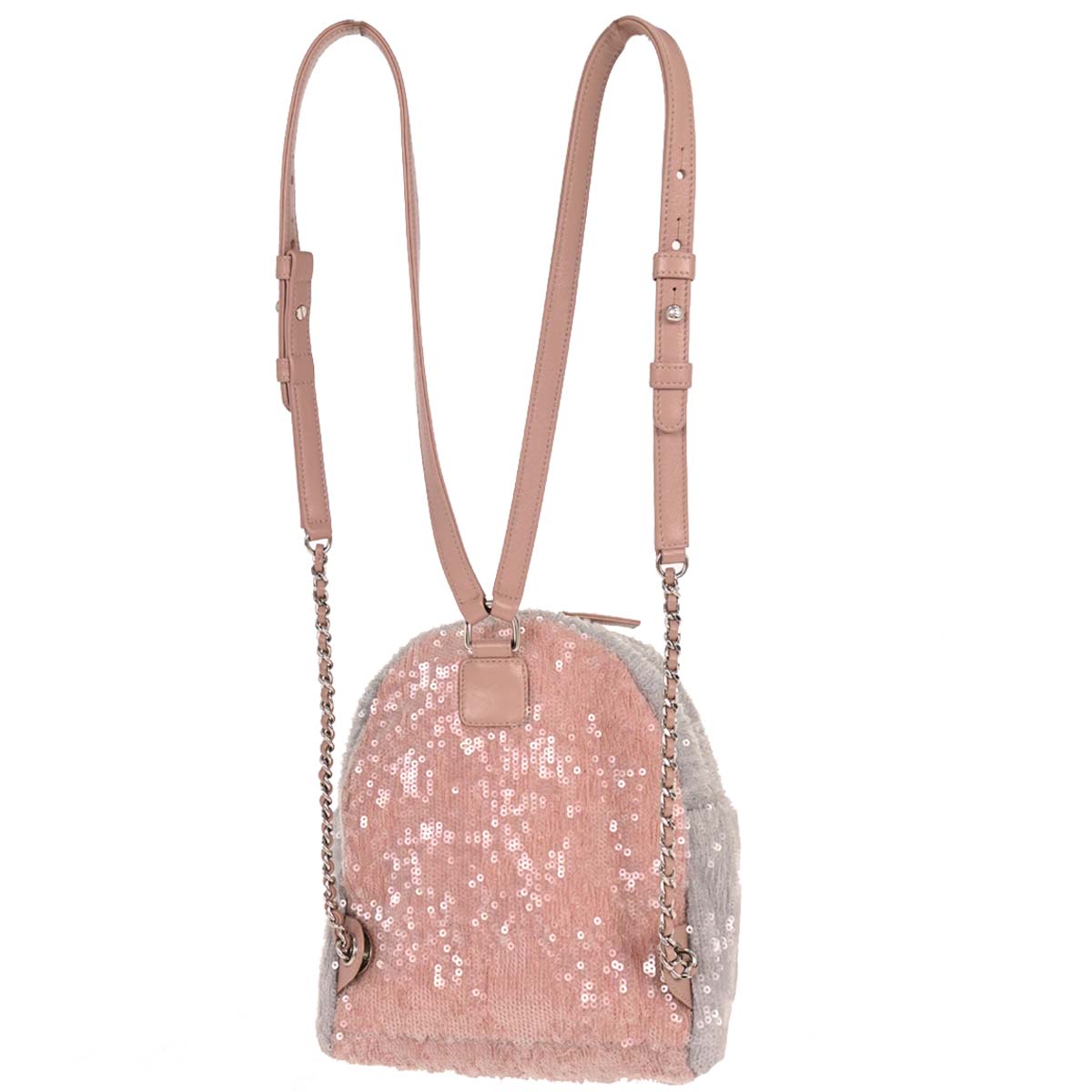 Chanel 2018 Pink Calfskin Sequins Backpack