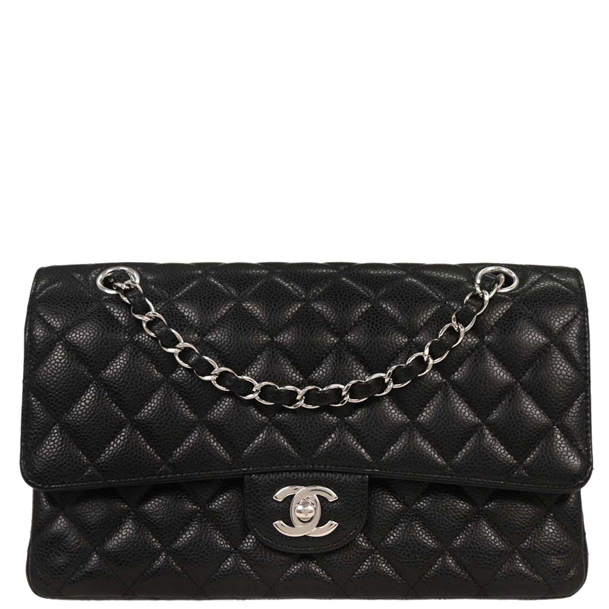 Chanel Black Caviar Medium Classic Double Flap Shoulder Bag