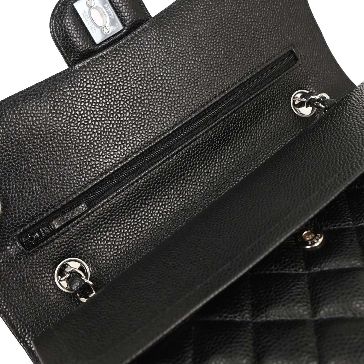 Chanel Black Caviar Medium Classic Double Flap Shoulder Bag