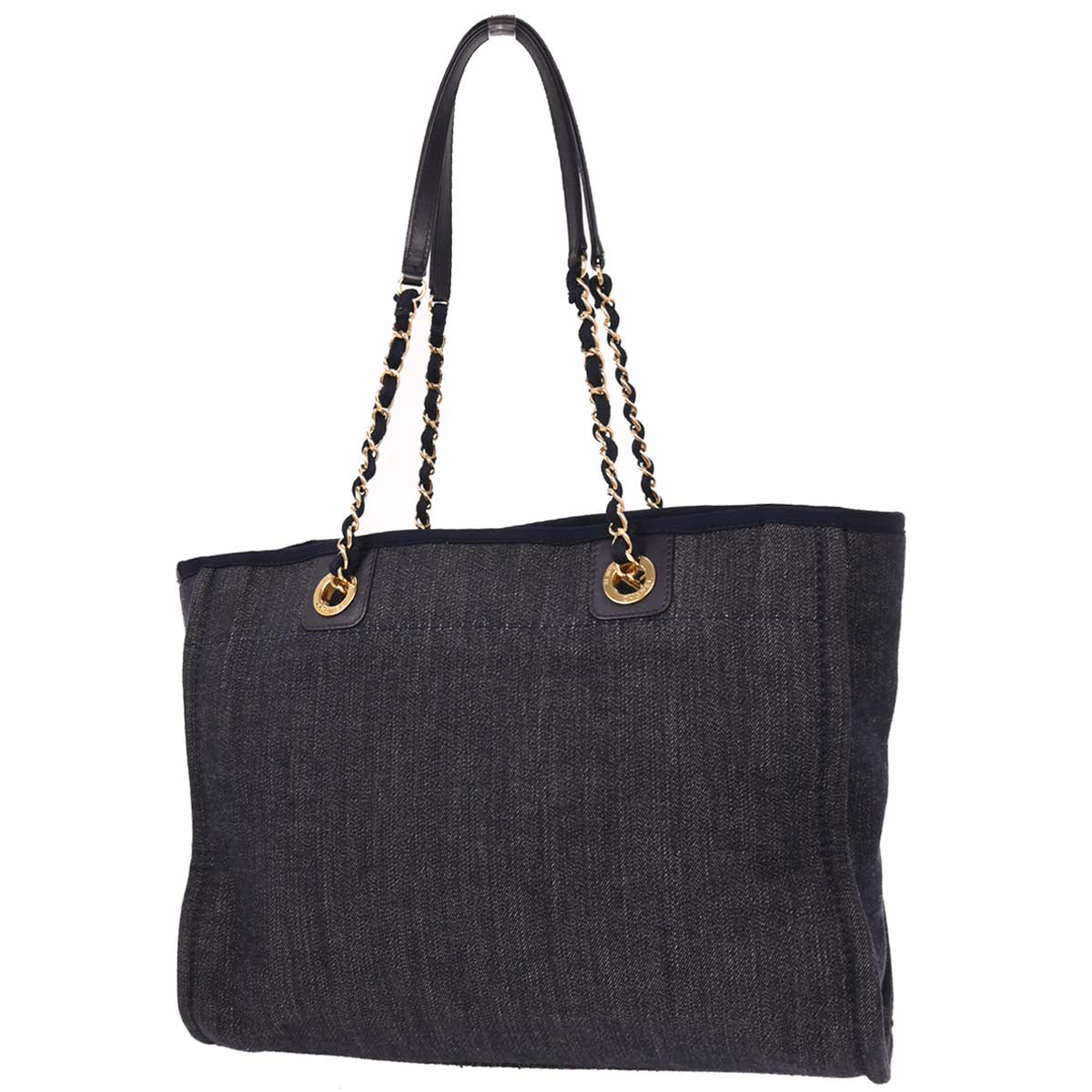 Chanel 2012-2013 Navy Denim Small Deauville Tote Handbag