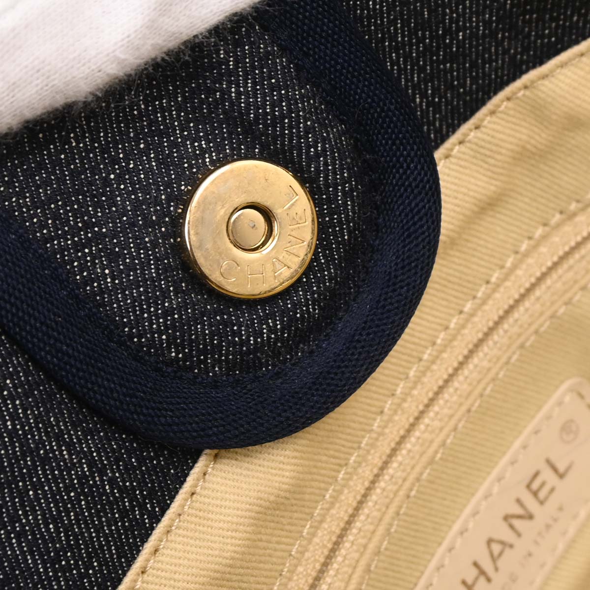 Chanel 2012-2013 Navy Denim Small Deauville Tote Handbag