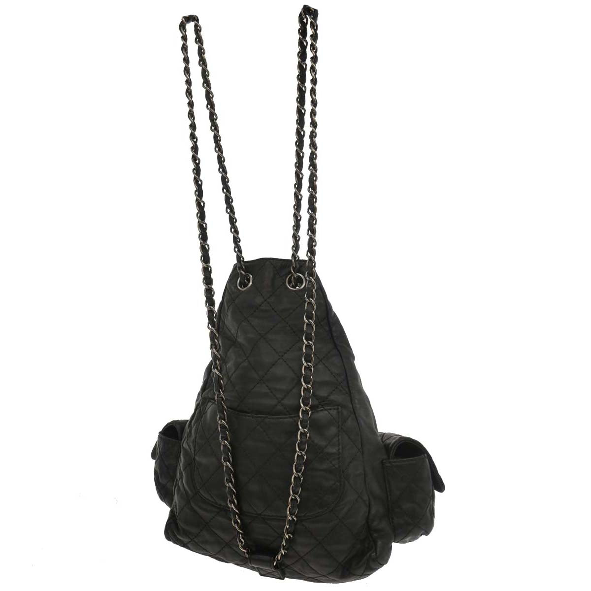 Chanel Black Calfsikin 2way Backpack Shoulder Bag