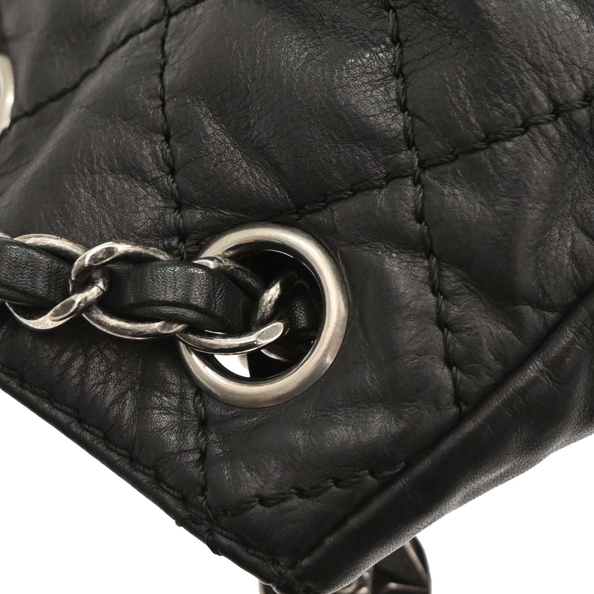 Chanel Black Calfsikin 2way Backpack Shoulder Bag
