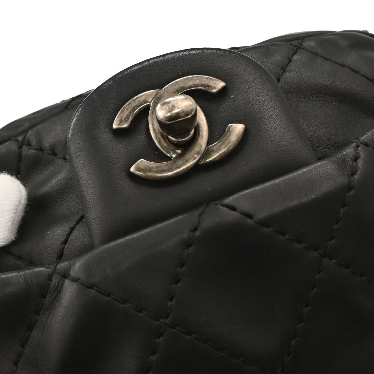 Chanel Black Calfsikin 2way Backpack Shoulder Bag