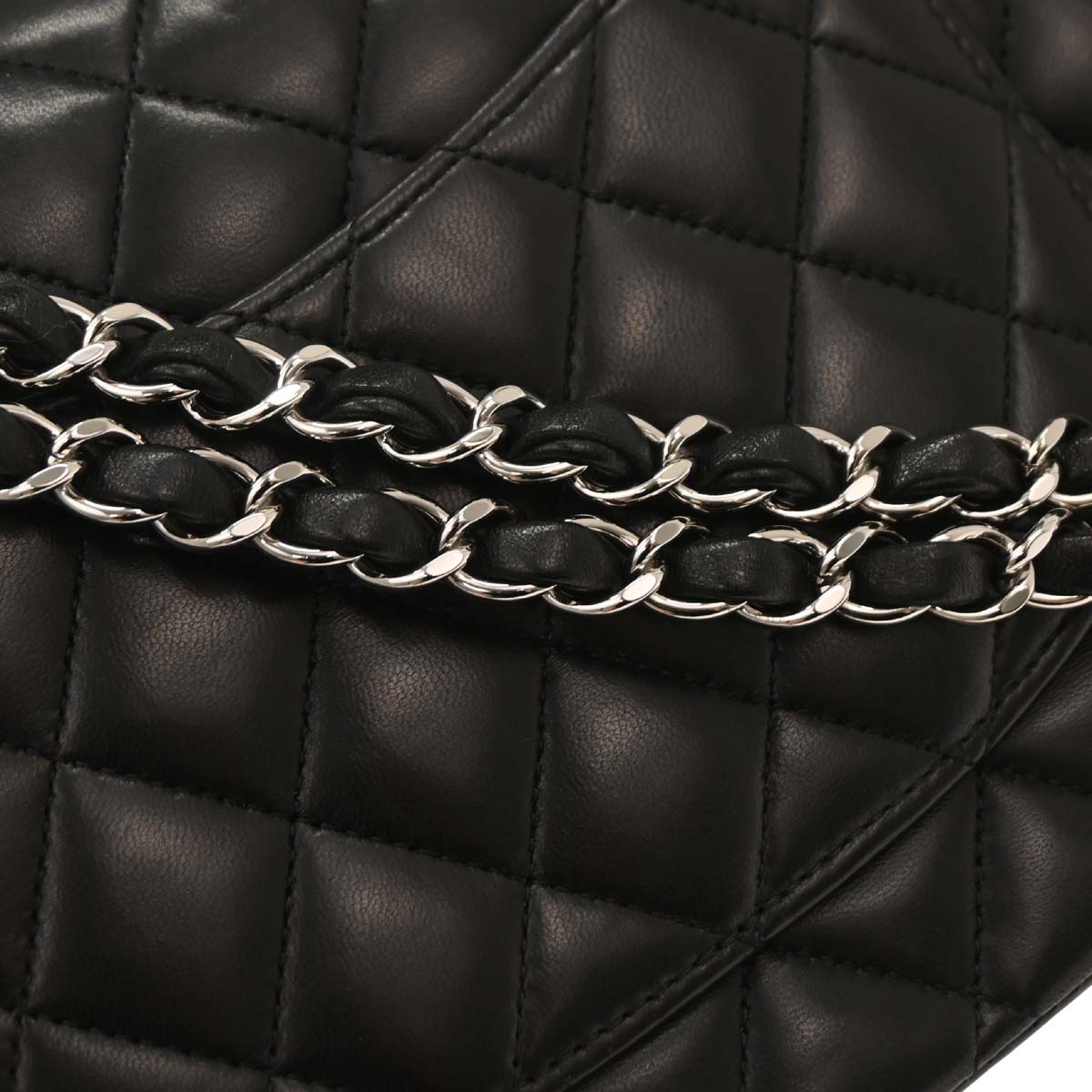 Chanel 2014 Black Lambskin Medium Classic Double Flap Shoulder Bag