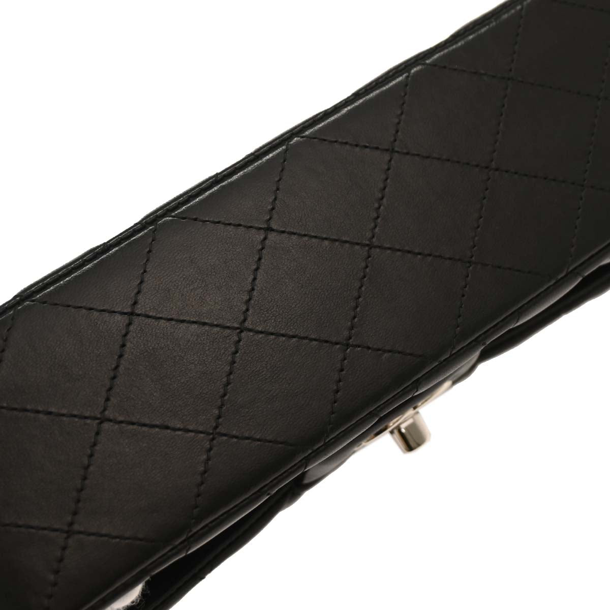 Chanel 2014 Black Lambskin Medium Classic Double Flap Shoulder Bag