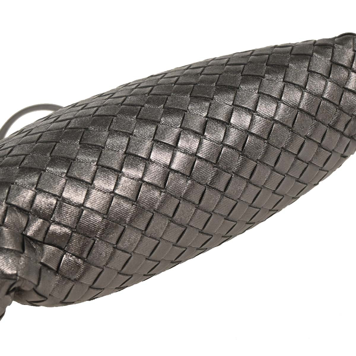 Bottega Veneta Metallic Silver Intrecciato Shoulder Bag
