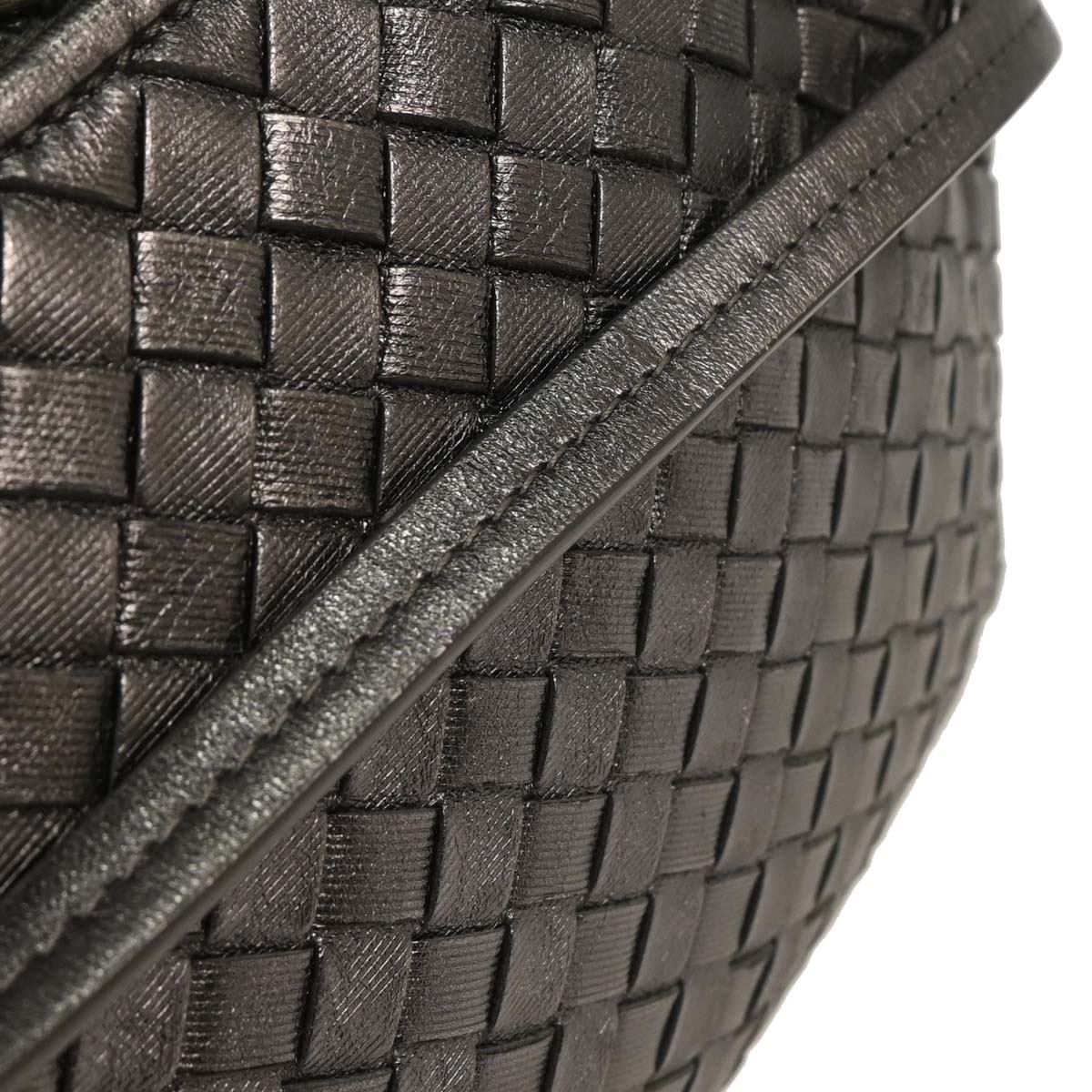 Bottega Veneta Metallic Silver Intrecciato Shoulder Bag