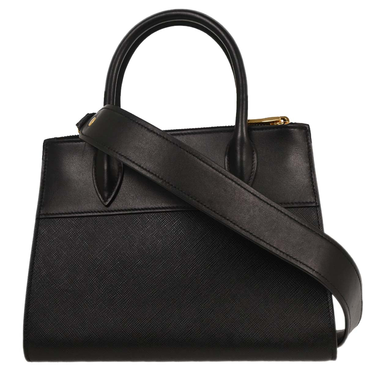 Prada Black Leather Paradigme 2way Shoulder Tote Handbag
