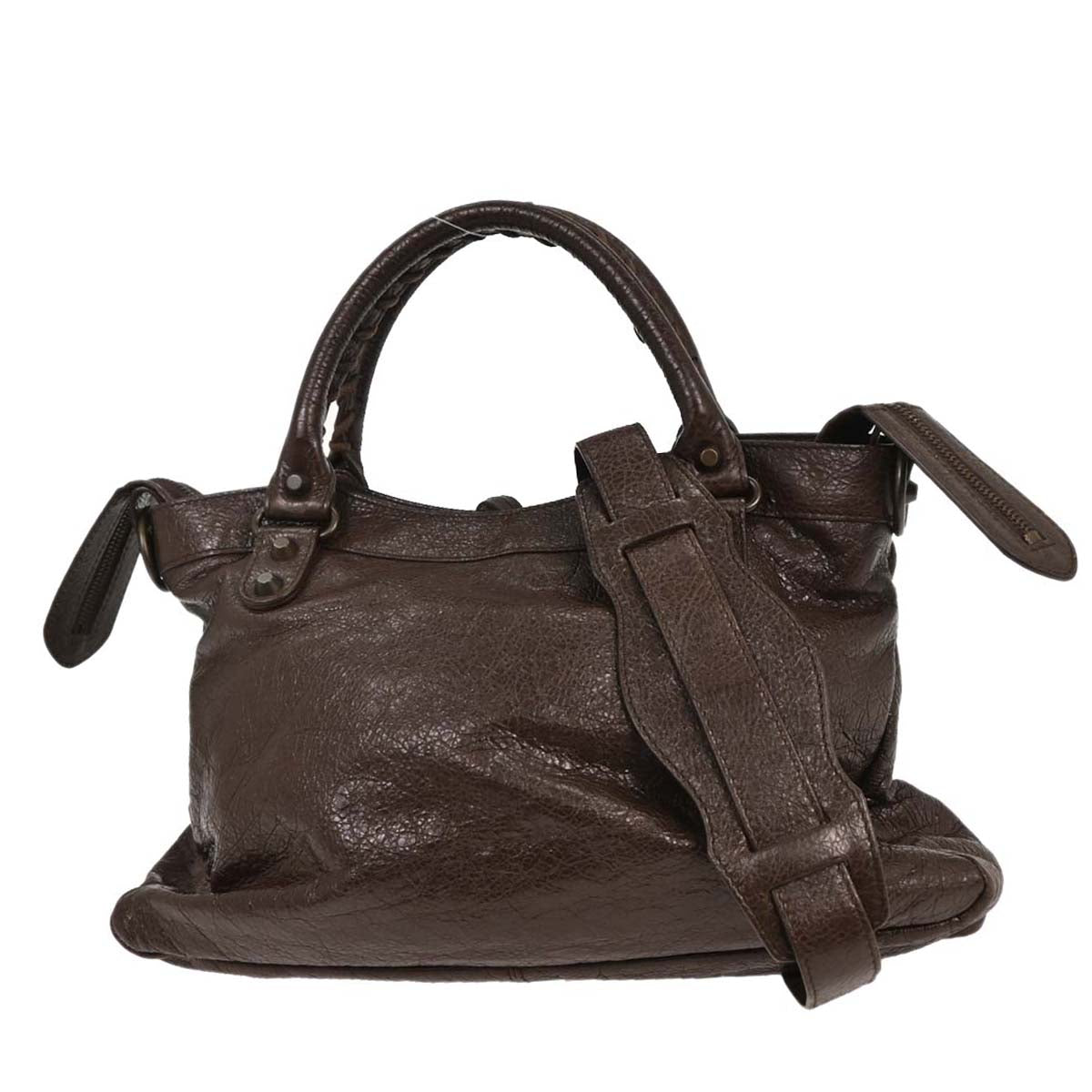 Balenciaga Brown The Town 2way Shoulder Handbag