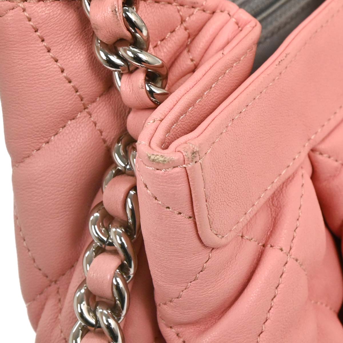 Chanel 2013-2014 Pink Calfskin Around Chain Shoulder Bag