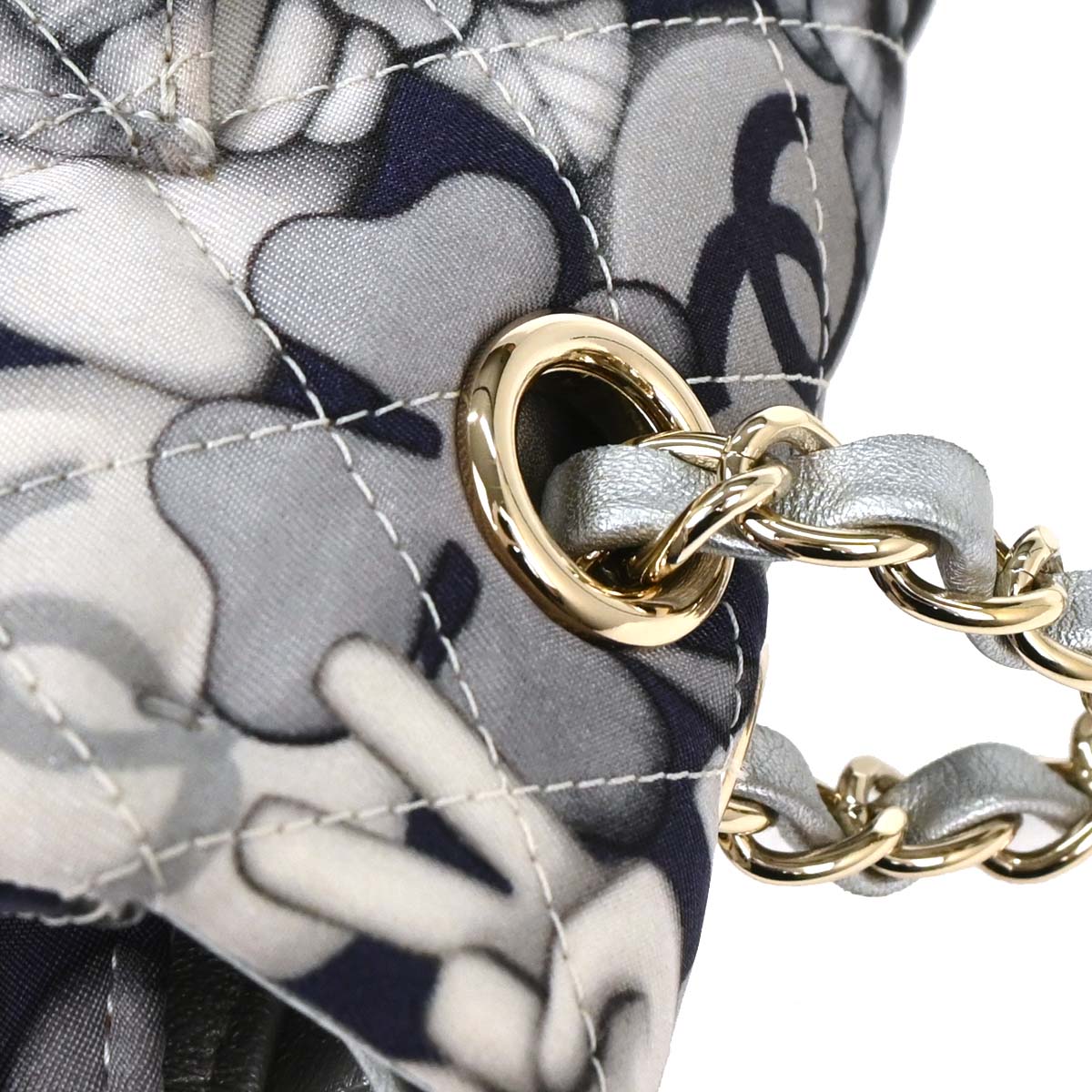 Chanel 2017 Navy Nylon Medium Classic Double Flap Shoulder Bag