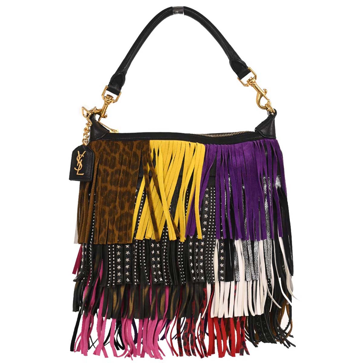Saint Laurent Black Emmanuelle Fringe Handbag