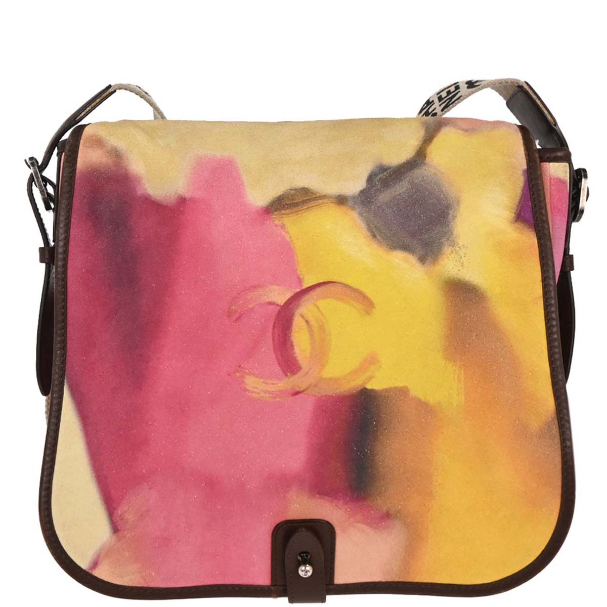 Chanel Yellow Suede Flap Shoulder Bag