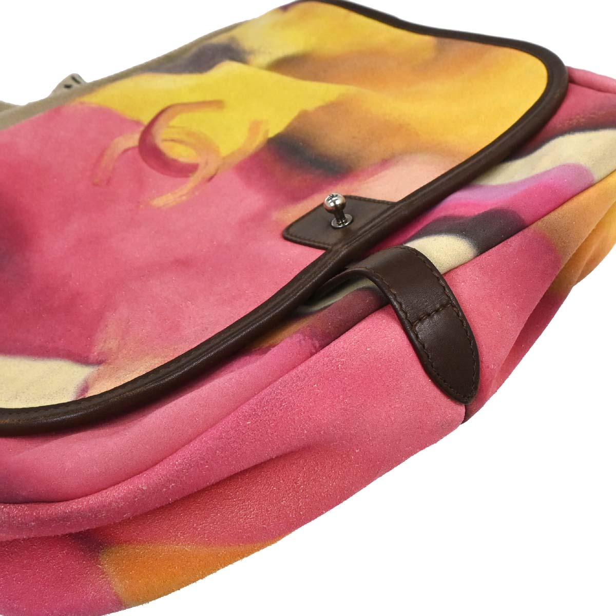 Chanel Yellow Suede Flap Shoulder Bag