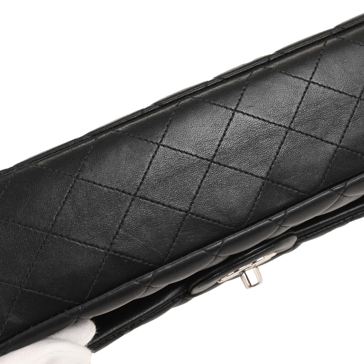 Chanel 2016-2017 Black Lambskin Medium Classic Double Flap Shoulder Bag