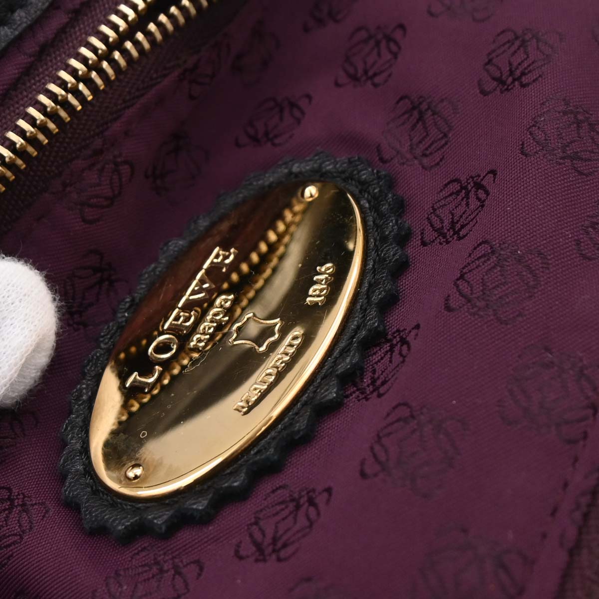 Loewe Black Lambskin Nappa Aire Tote Handbag