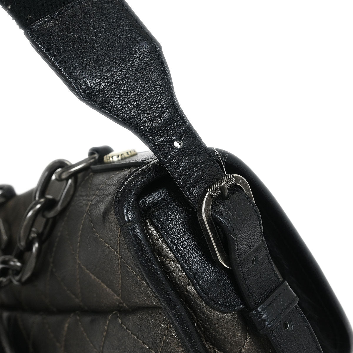 Chanel * 2015-2016 Black Faux Fur Dallas Collection Bag 2way Handbag