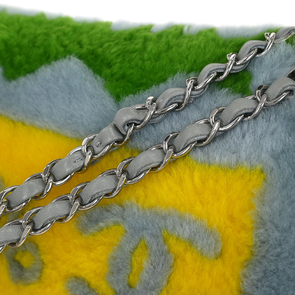 Chanel Light Blue Wool No.5 Turnlock Full Flap Shoulder Bag