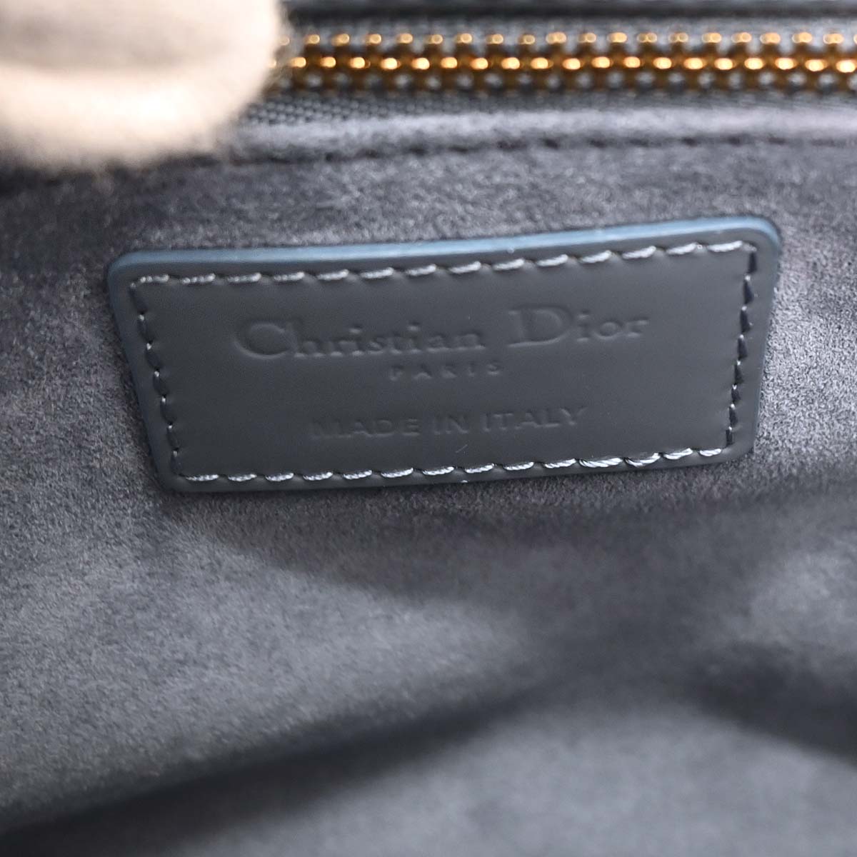 Christian Dior Blue Patent Medium Lady Dior Cannage 2way Shoulder Handbag