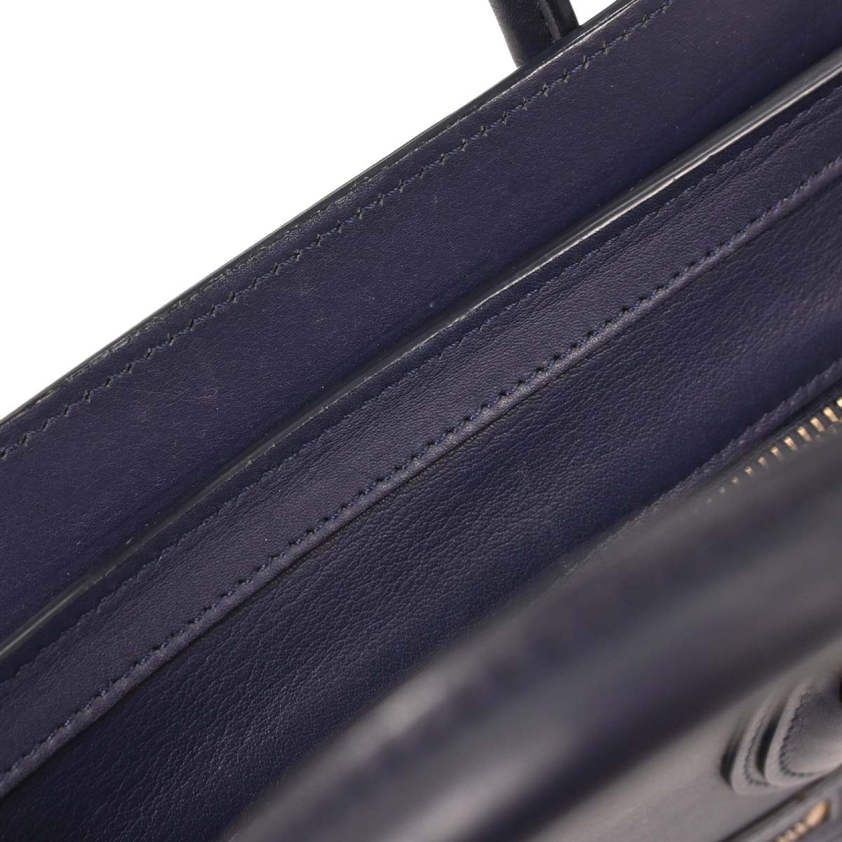 Celine Navy Leather Nano Luggage 2way Shoulder Tote Bag