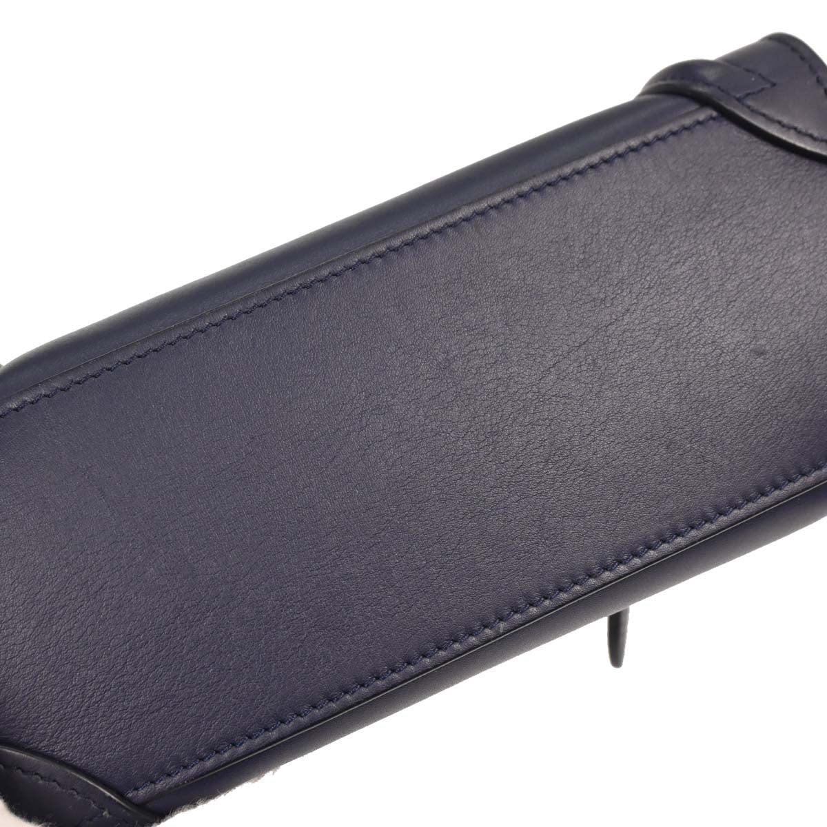 Celine Navy Leather Nano Luggage 2way Shoulder Tote Bag