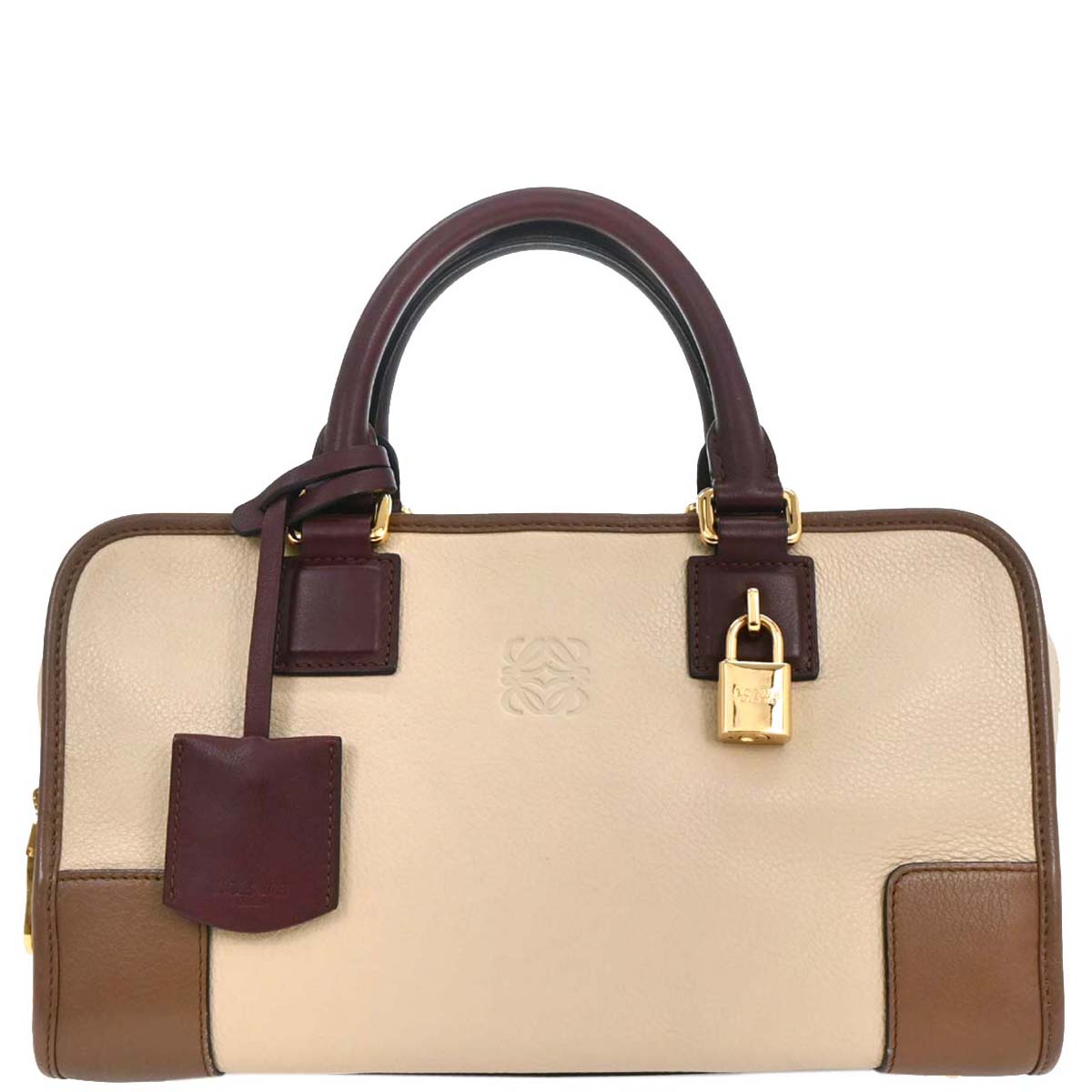 Loewe Beige Brown Bordeaux Amazona 28 Handbag