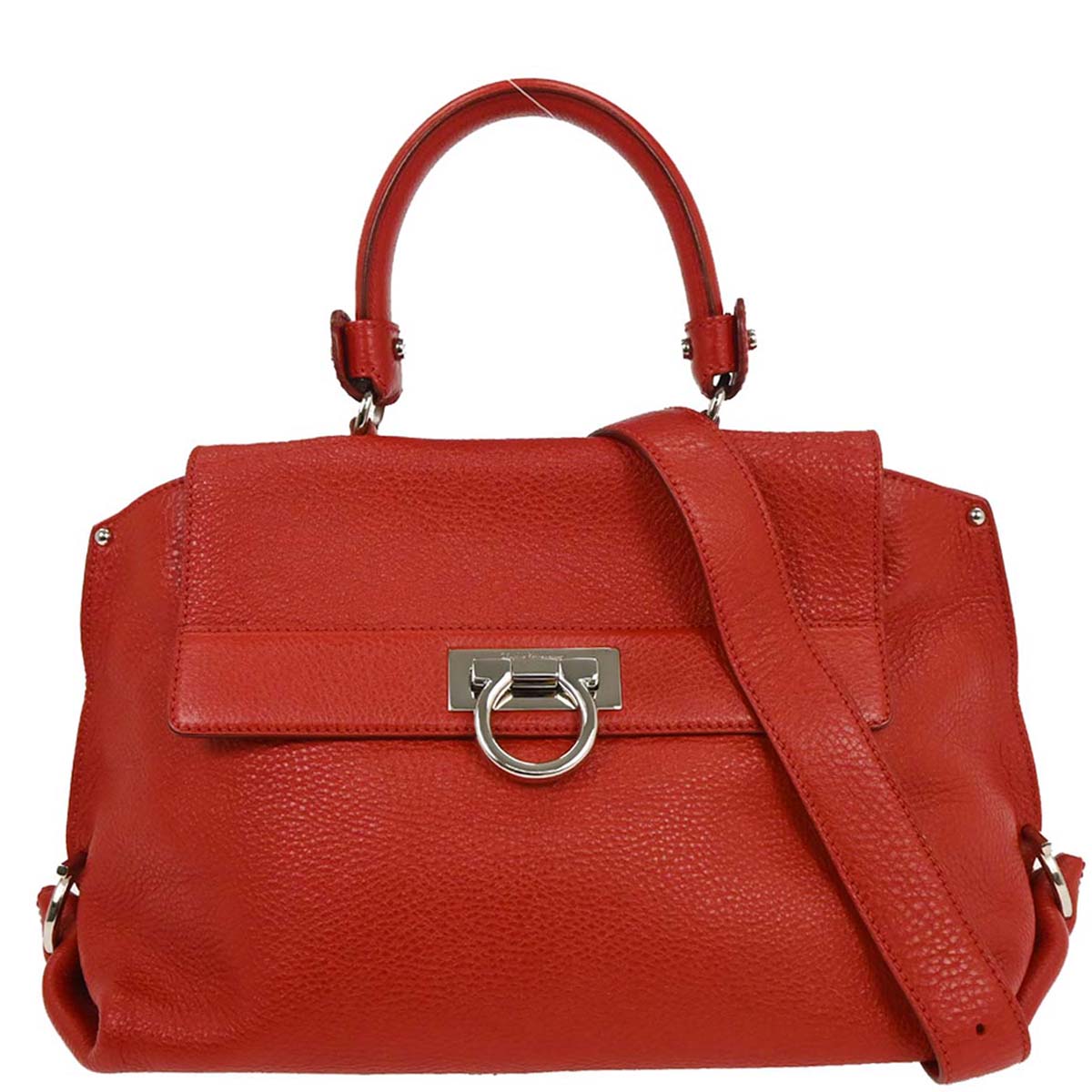 Salvatore Ferragamo Red Sofia Gancini 2way Shoulder Handbag