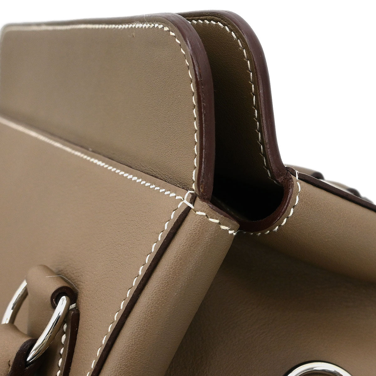 Hermes Etoupe Gray Veau Evercalf Toolbox 26 2way Shoulder Handbag