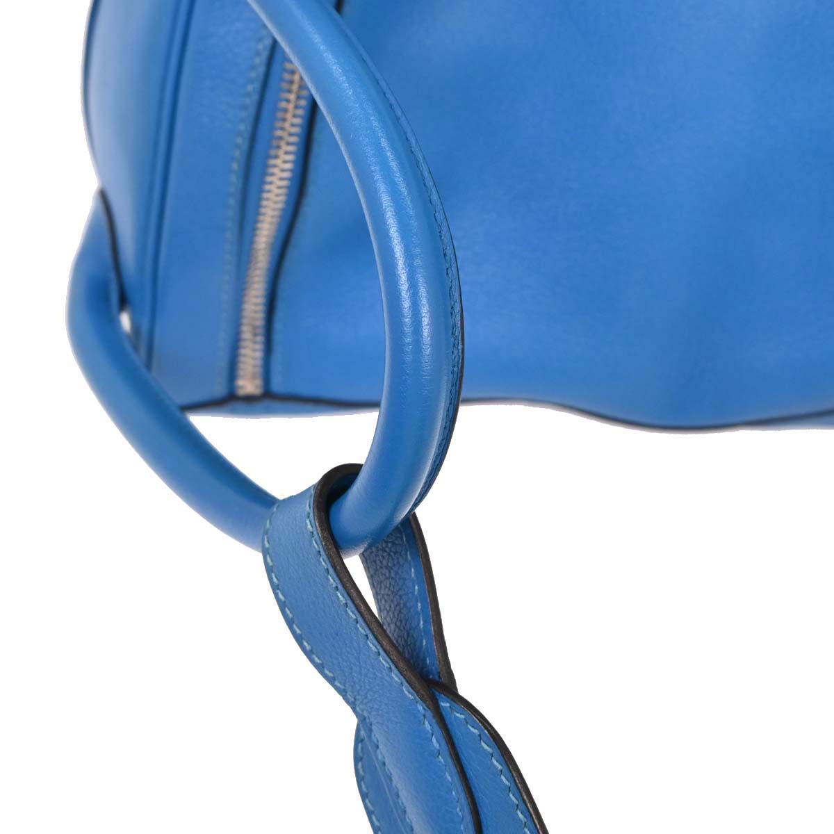 Hermes Blue Zanzibar Evercolor Lindy 34 Shoulder Bag