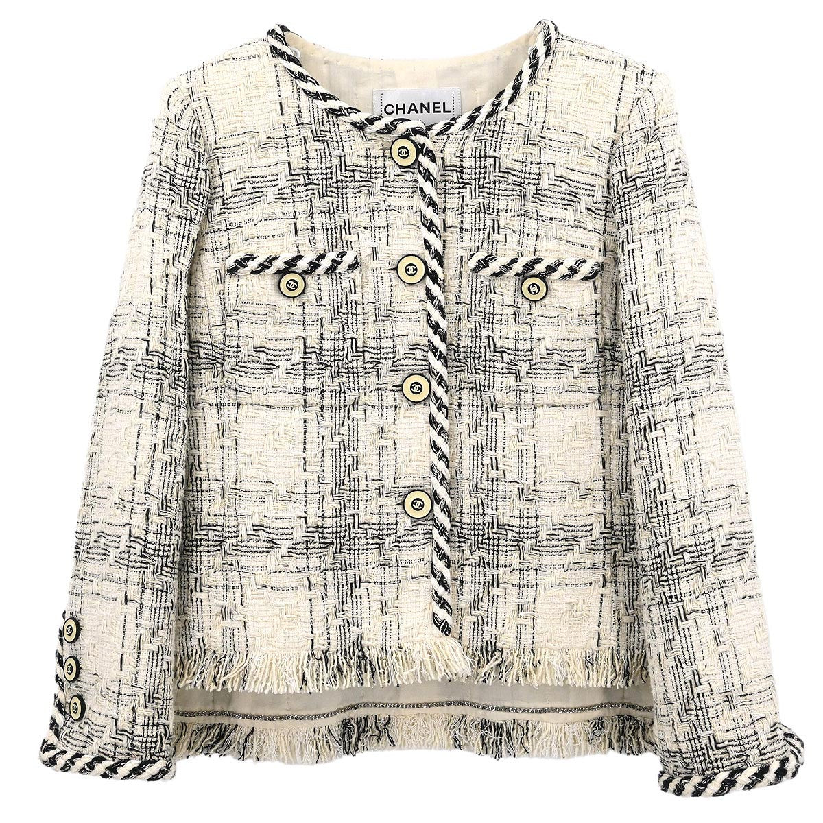 Chanel 2018 Colorless Jacket White #36