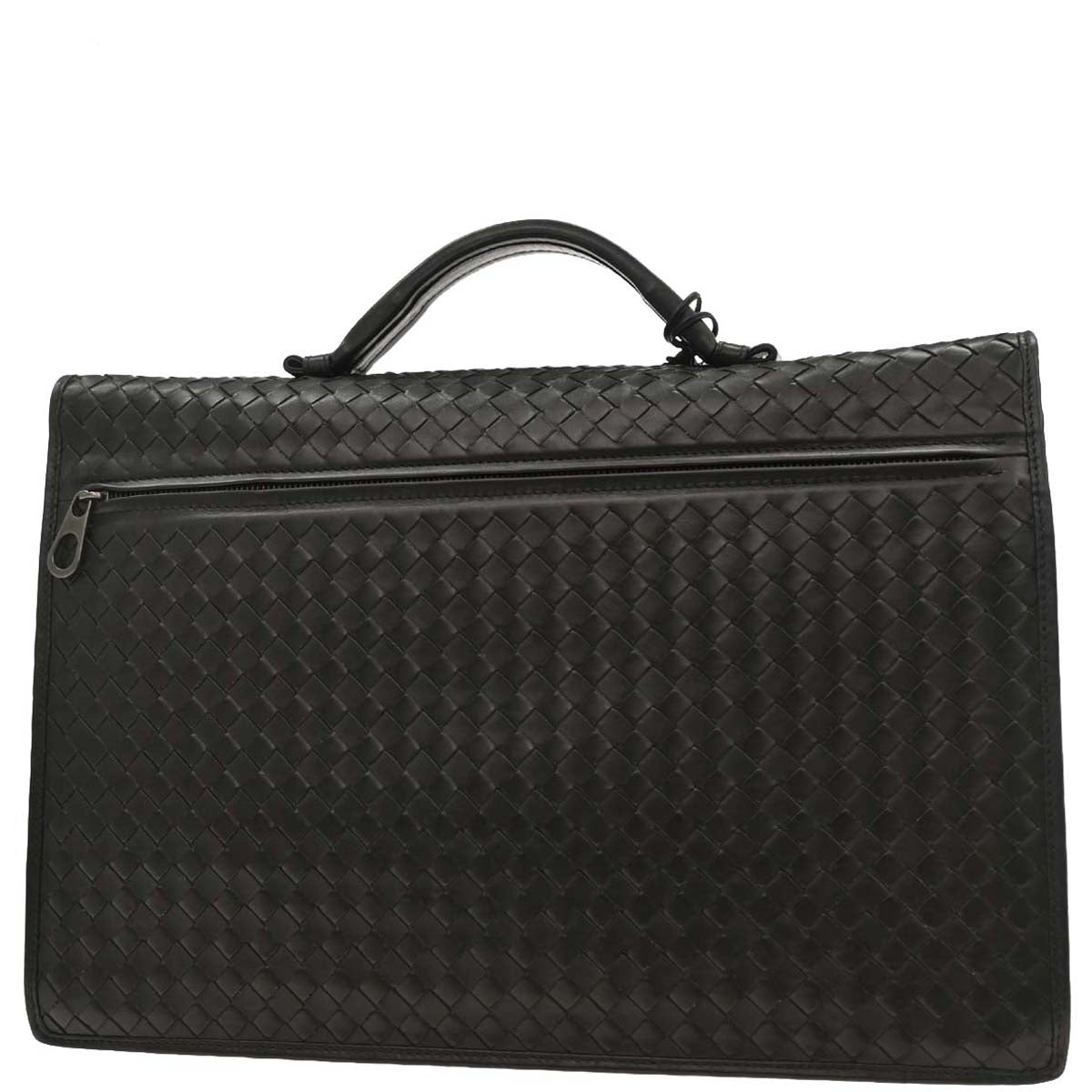 Bottega Veneta Black Intrecciato Briefcase Handbag
