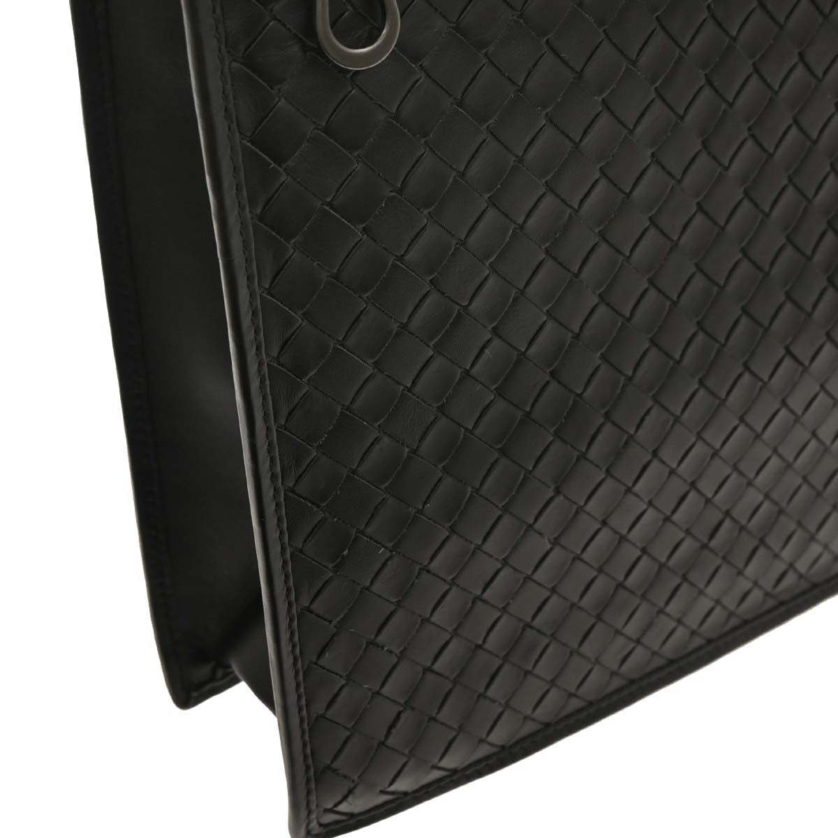Bottega Veneta Black Intrecciato Briefcase Handbag