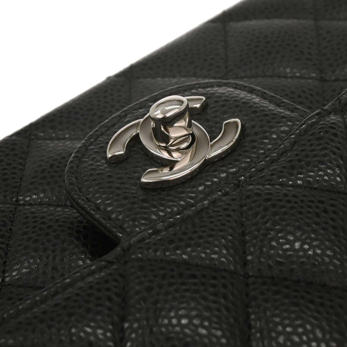 Chanel 2019 Black Caviar Medium Classic Double Flap Shoulder Bag