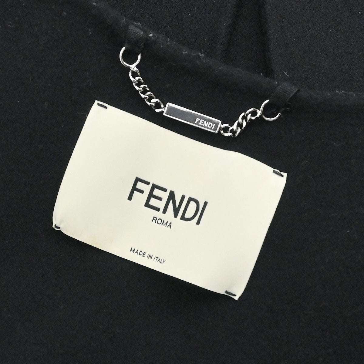 Fendi * Collarless Single Breasted Coat Black #36