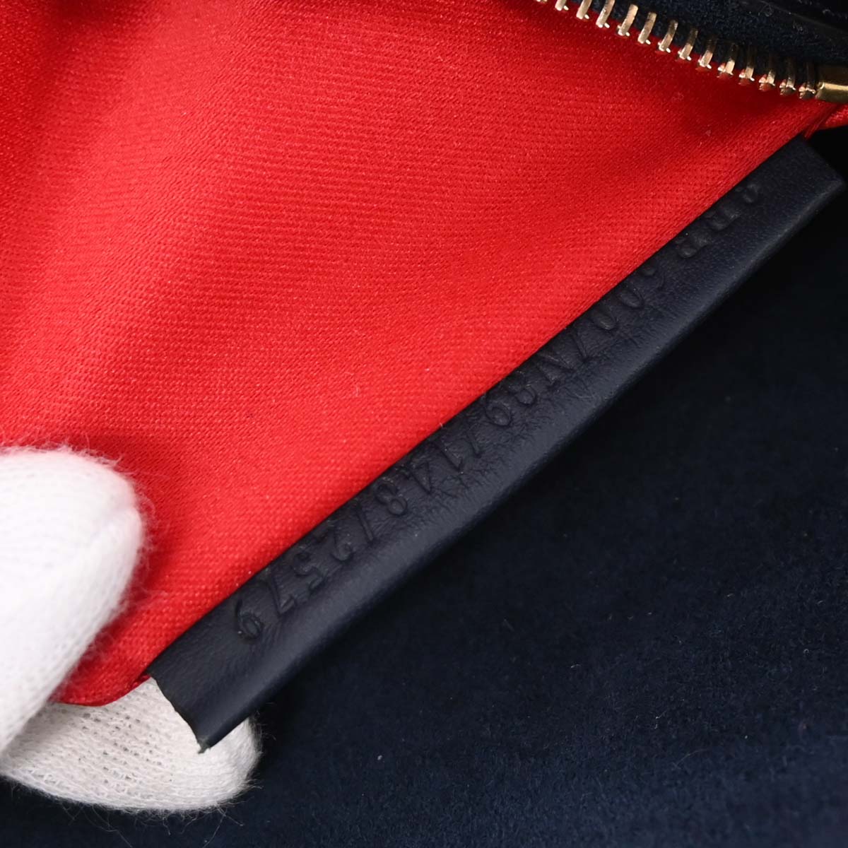 Fendi Navy Denim Beaded Baguette Handbag