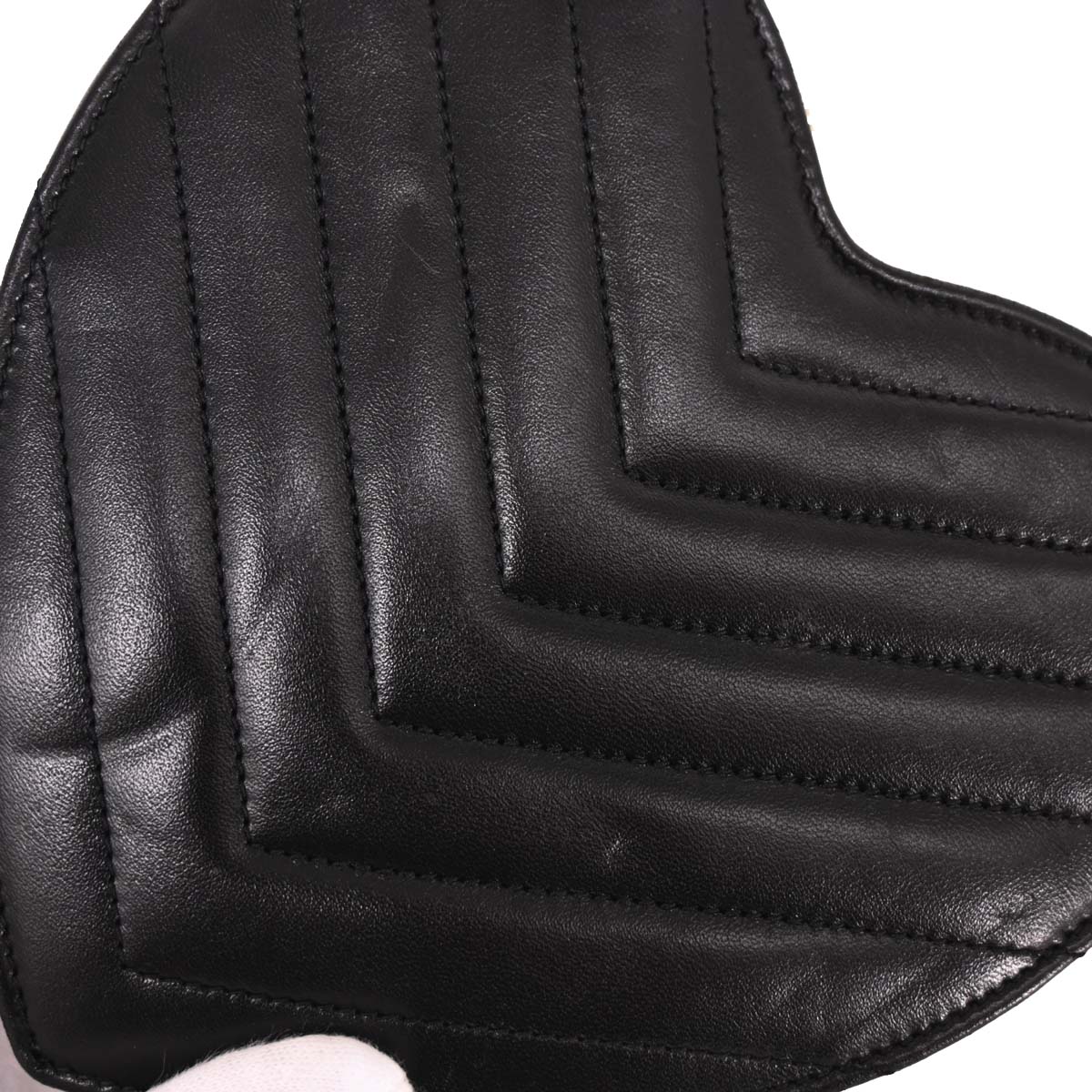 Saint Laurent Black Leather Love Heart Shoulder Bag