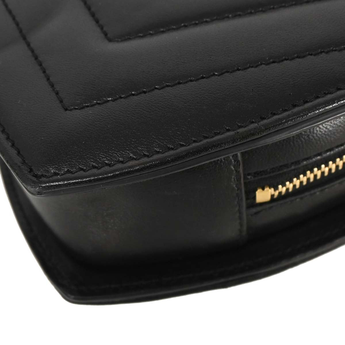 Saint Laurent Black Leather Love Heart Shoulder Bag