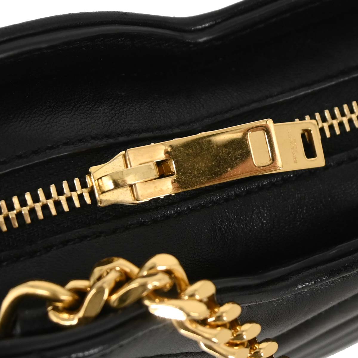 Saint Laurent Black Leather Love Heart Shoulder Bag