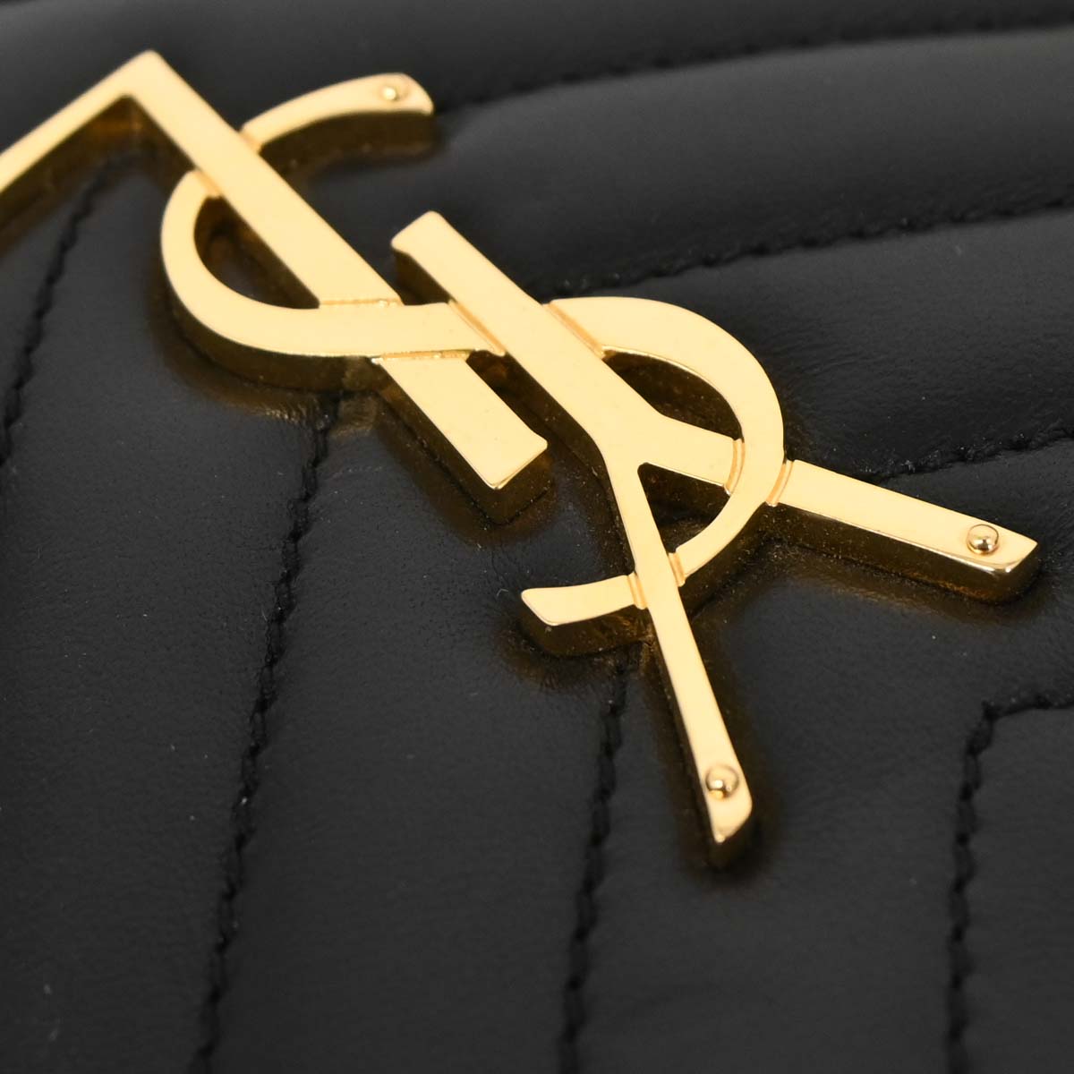 Saint Laurent Black Leather Love Heart Shoulder Bag