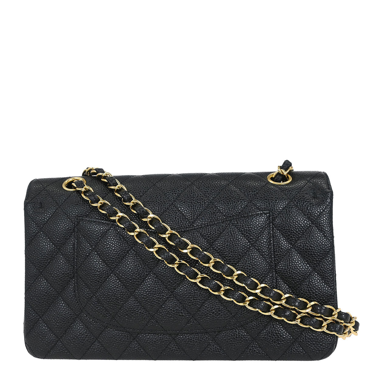 Chanel 2013-2014 Black Caviar Medium Classic Double Flap Shoulder Bag