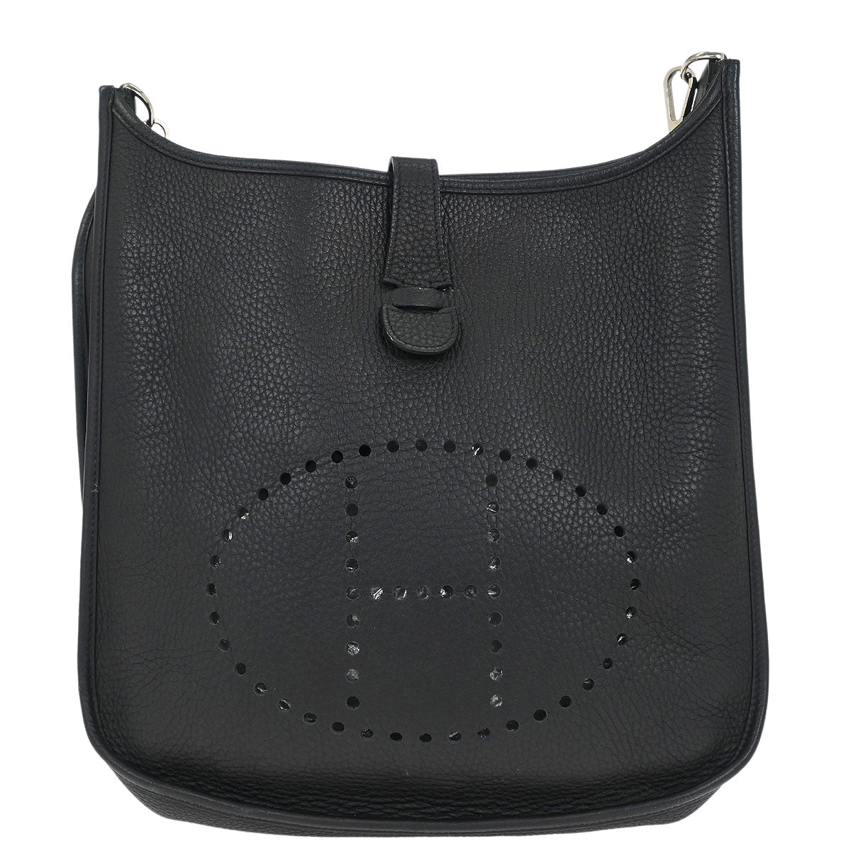 Hermes Black Taurillon Clemence Evelyne 3 GM Shoulder Bag
